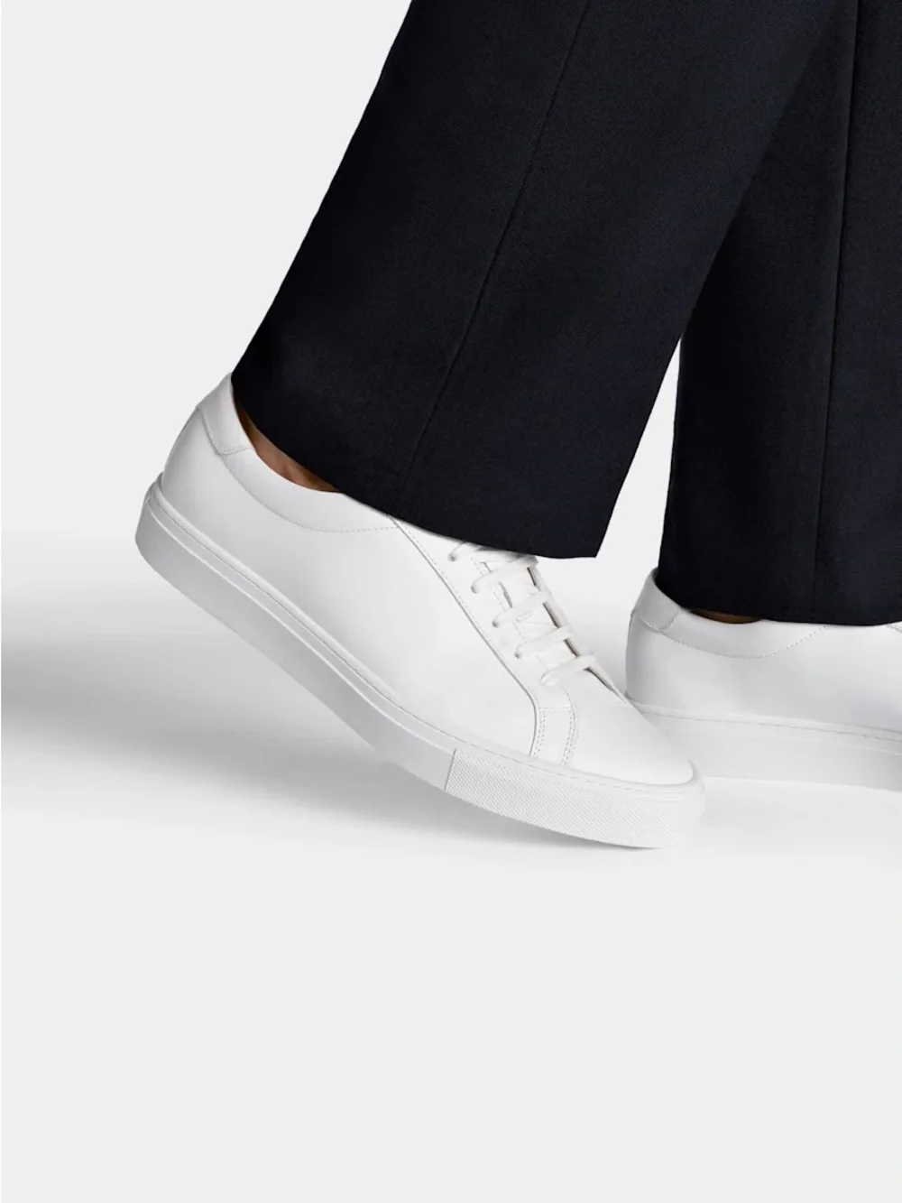 SuitSupply Minimalist Sneakers in White Calf Leather